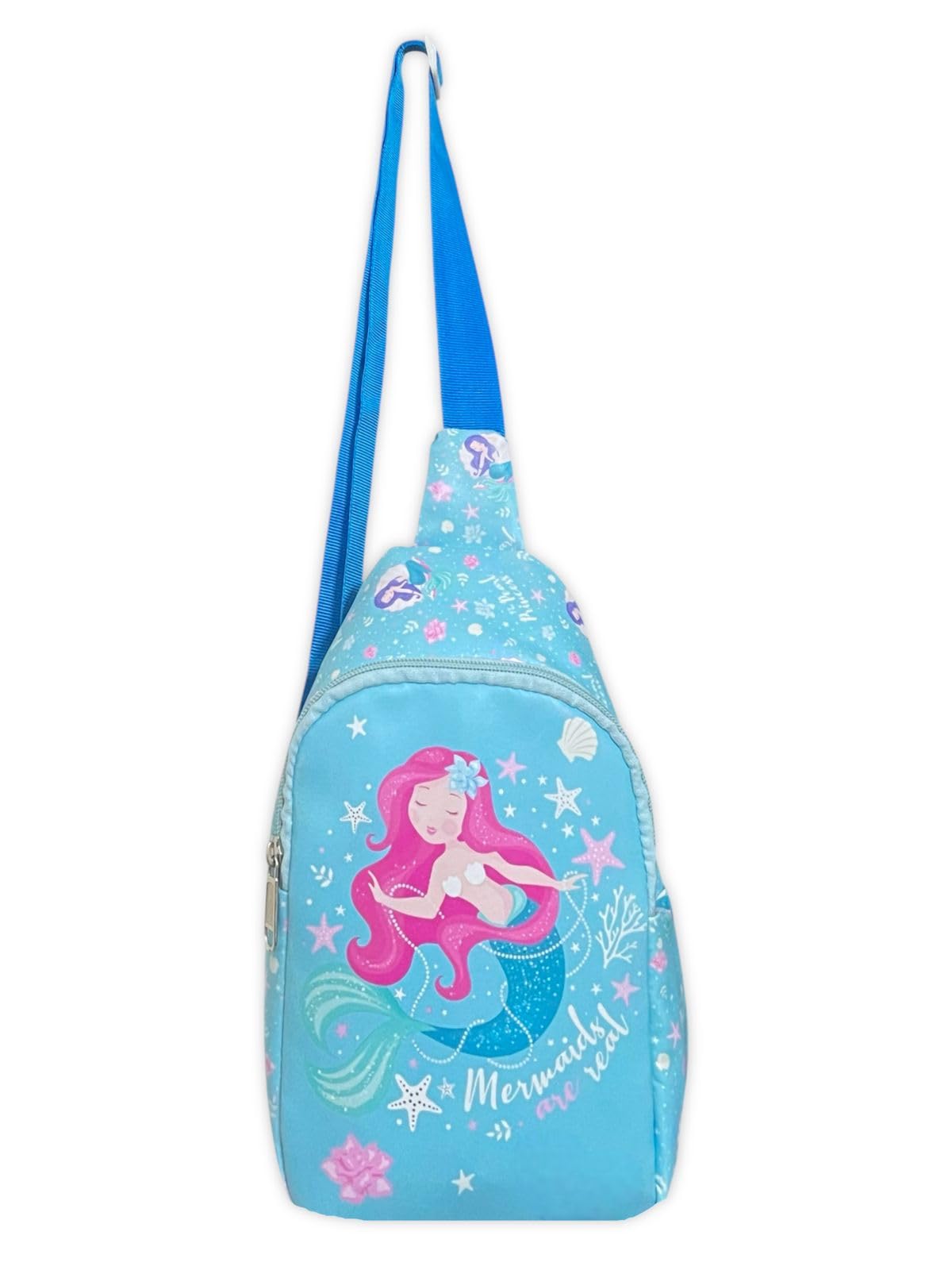 Mermaid Waterproof Sling Bag, Kids Crossbody Shoulder chest Bag with Adjustable Strap, Blue I under sea princess Waterproof Sling Bag for Travel Outdoor Activities Cycling-image-25