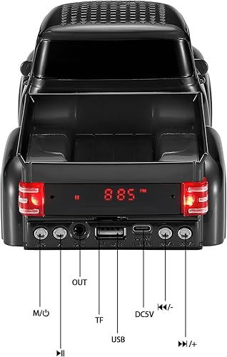Miniatura 8 de WS-538 Retro Pickup Truck Bluetooth Replica Altavoz - Altavoz inalámbrico portátil modelo de coche con FM, TWS, luces LED de fiesta, reproducción