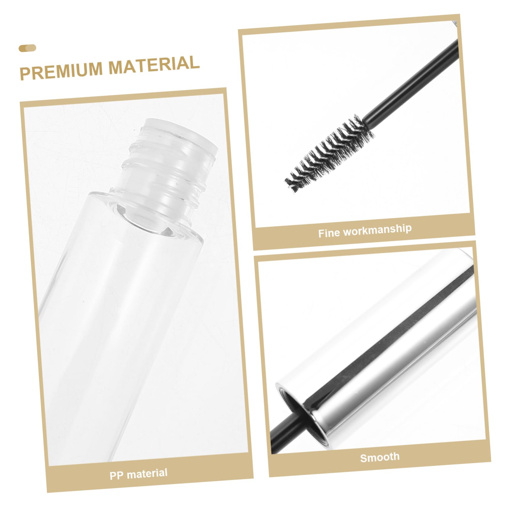 minkissy 3 Set Di Mascara Biologico Per Ciglia Tubo Vuoto Da 10 Ml Ricaricabile Per Strumenti Cosmetici 8 Pezzi * 3