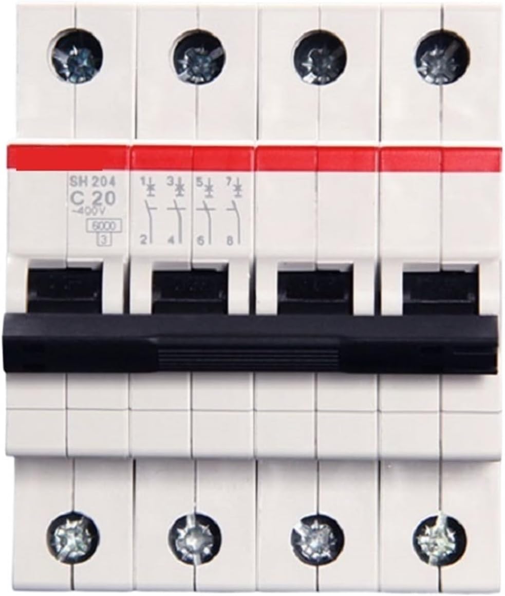 1pcs Miniature Circuit Breaker SH204 4P Type C 1A 2A 3A 4A 6A 10A 16A 20A 25A 32A 40A 50A 63A(20A)