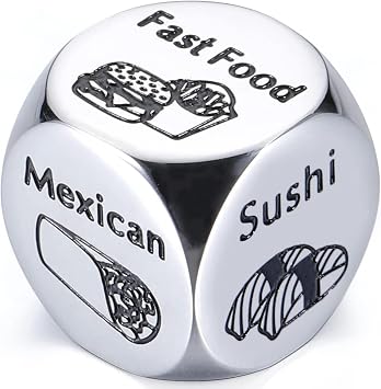 Anniversary for Her Him Date Night Ideas Dice Gifts, Food Decider 11th Anniversary Steel Gifts Valentines Day Birthday for Boyfriend Girlfriend Wife Husband Couples Women Men
