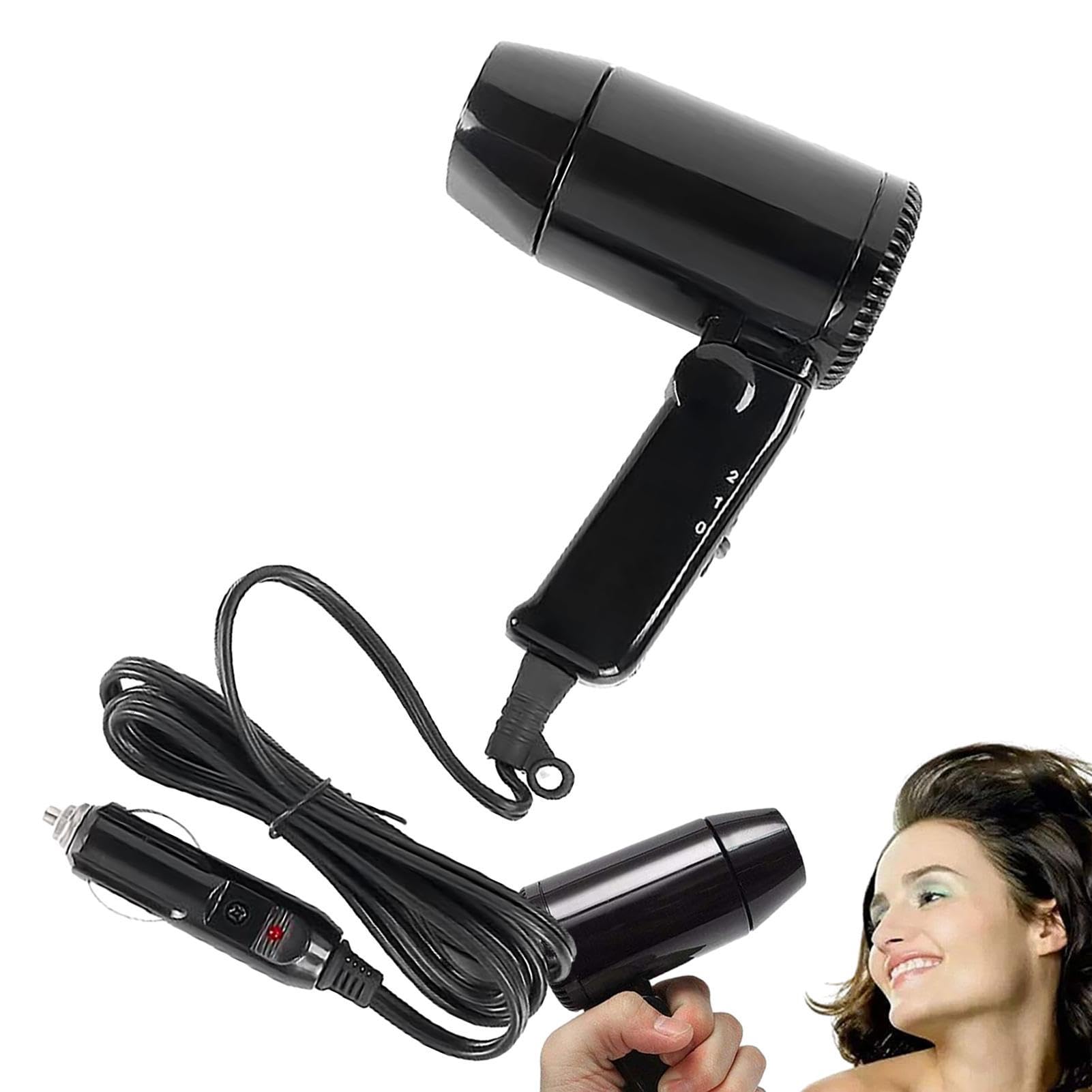 Auto-Föhn für Haare | 12V Auto Hot&Cold Klapp-Haartrockner,Haar-Styling-Werkzeug, Fön für Reise-Wohnmob, Auto, Cabriolet-Auto für Frauen und Männer