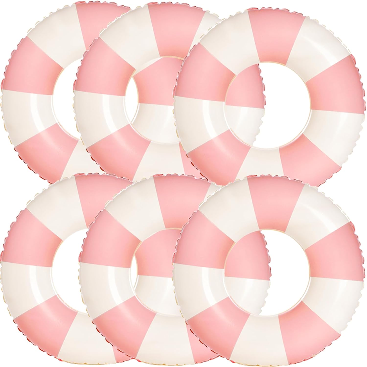 36 inch Inflatable Pool Floats for Adults- 6 Pack Striped Floaties Pool Tubes Swim Rings Inflatable Pool Float for Swimming Pool Party Lake Beach Adults