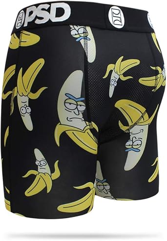 PSD Men's Brief Underwear Bottom (Black/Bananas All Over, S)