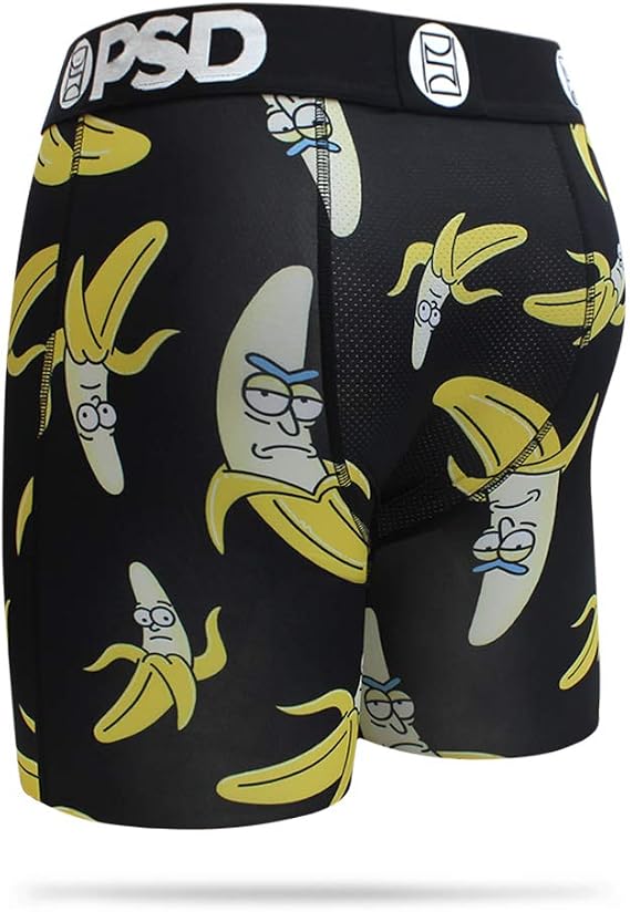 PSD Men's Brief Underwear Bottom (Black/Bananas All Over, S)