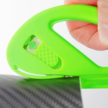2PCS Wrapping Paper Cutter, Snitty Safety Vinyl Film Cutting Tool with Blade, Carbon Fiber Utility Knife, Craft Knife, Suitable for Window Tint Car Wrap, Craft Making