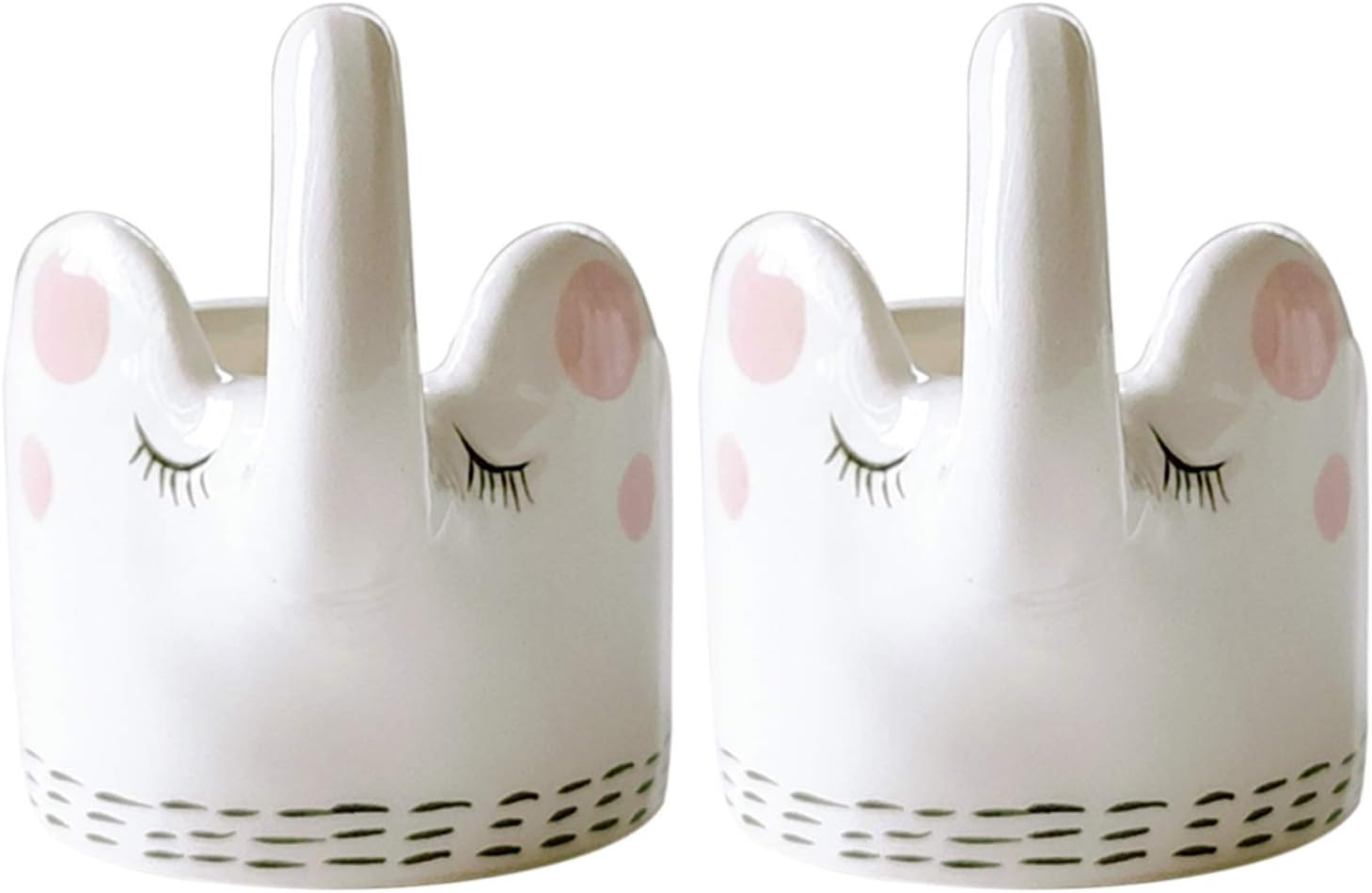 Funny Egg Cup Set White Made of Porcelain for Children,Frog,Single (Elefant Set of 4)