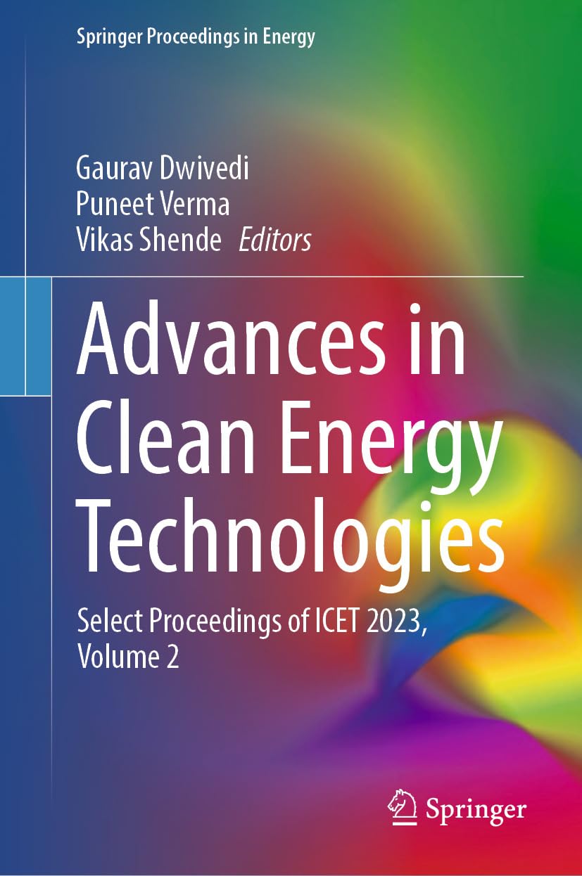 Clean Energy Technologies ICET 2023 innovation Springer