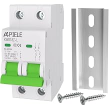 APIELE Miniature Circuit Breakers DC 12-110V, 40Amp 2Poles Circuit Breaker for Solar Photovoltaic Systems, Battery Power Systems, DIN Rail Mount DC Disconnect Switch 2P-40A