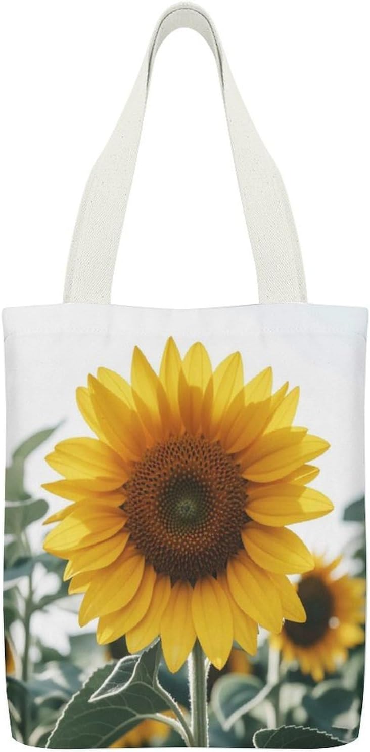 Bloom Sunflower Canvas Tote Bag Shoulder Bag Handbag