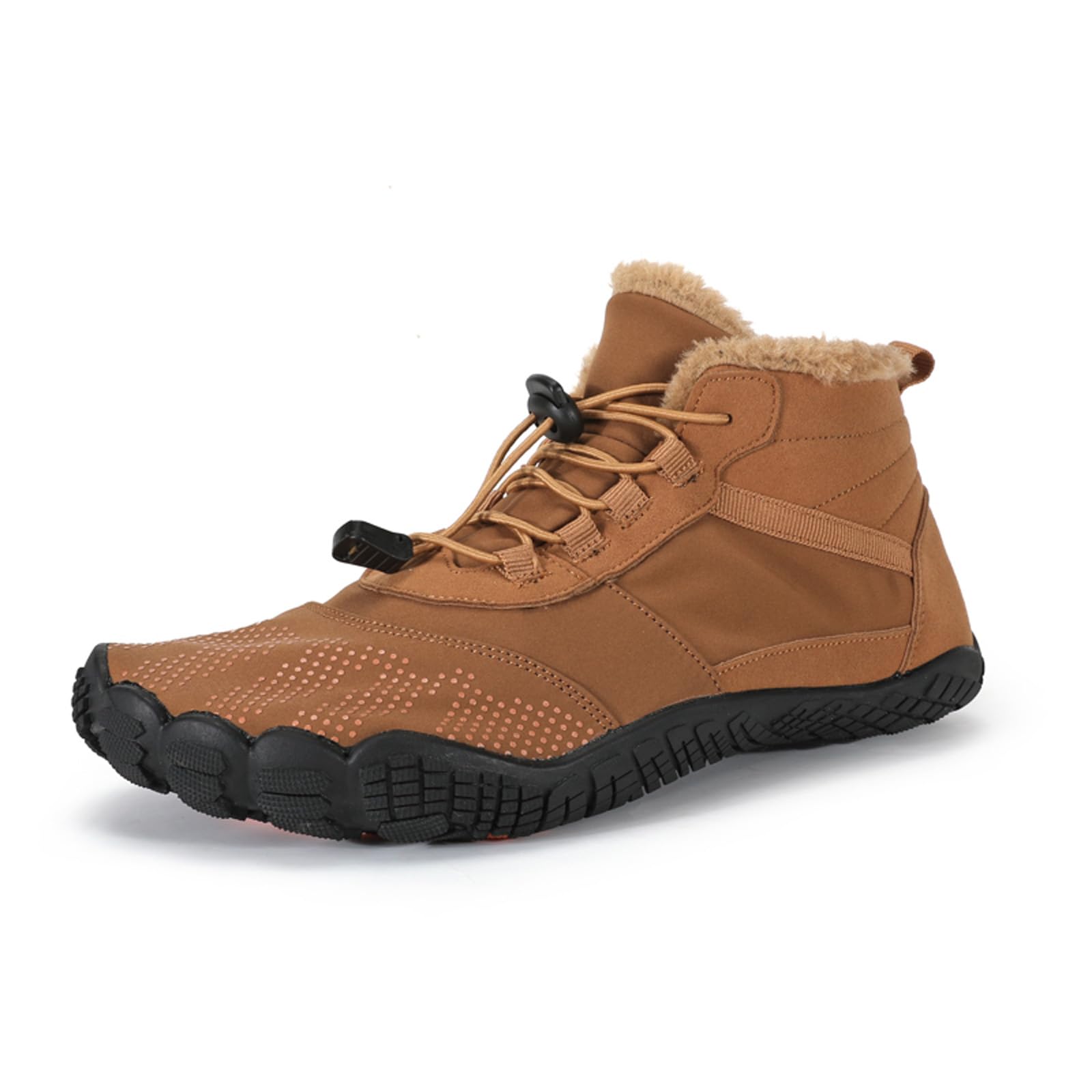 CERYTHRINA Men Women Barefoot Shoes Winter Wide Toe Box Walking Boots Plush Lined Warm Snow Boots Outdoor Anti-Slip Ankle Boots