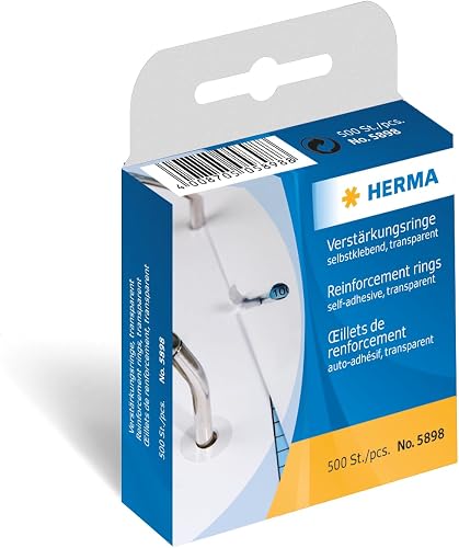 Herma Self-Adhesive Reinforcement Rings on a Roll, Pack of 500 Diameter 12 mm Tr