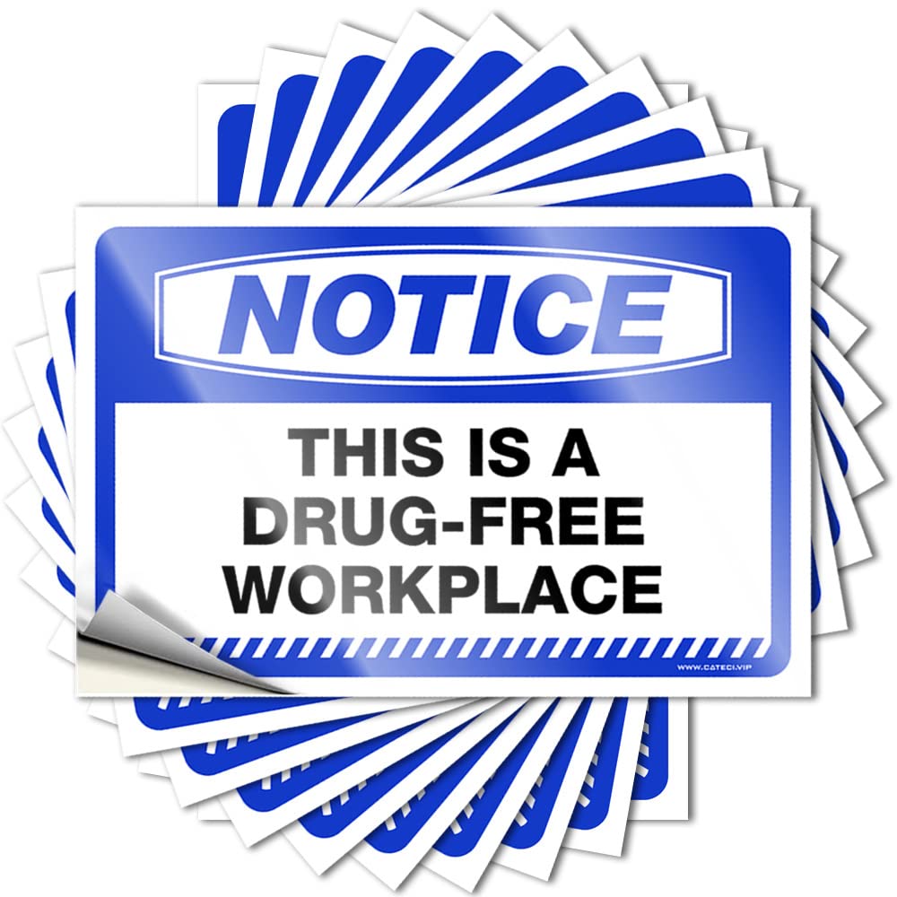 Saying Backyard Bar Decor Waterproof Vinyl Sticker | Notice This is A Drug-Free Workplace Core Hard for Gamers DIY Projects(8X12CM)