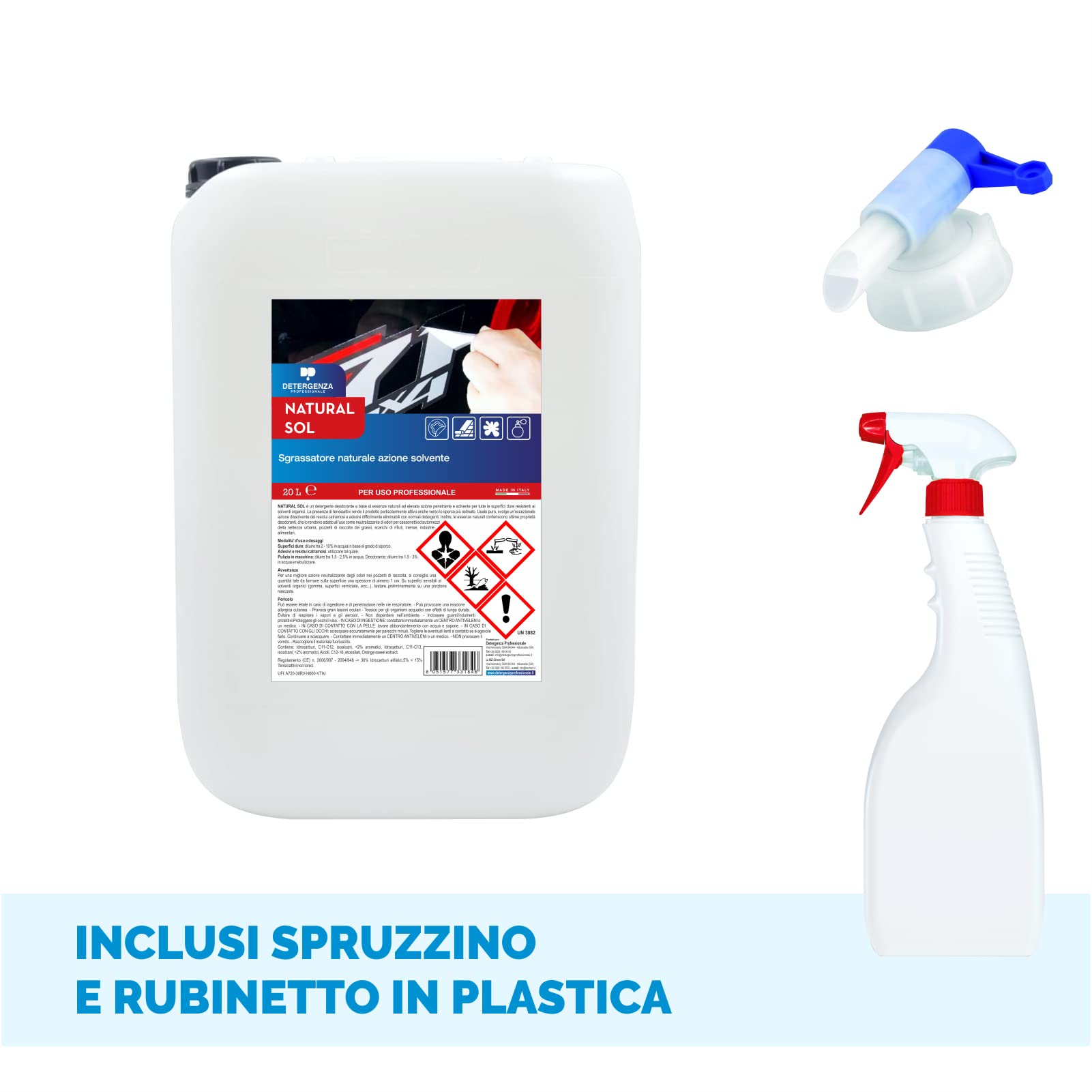 SGRASSATORE Naturale Azione SOLVENTE Natural sol CONCENTRATO - Tanica da 20 L