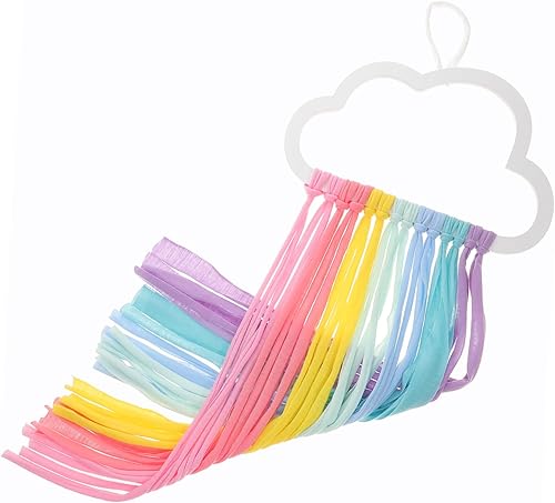 Abaodam Organizador de lazo de adorno de arco iris para niñas, clips de lazos para el pelo, decoración de dormitorio de niños, organizador de lazos