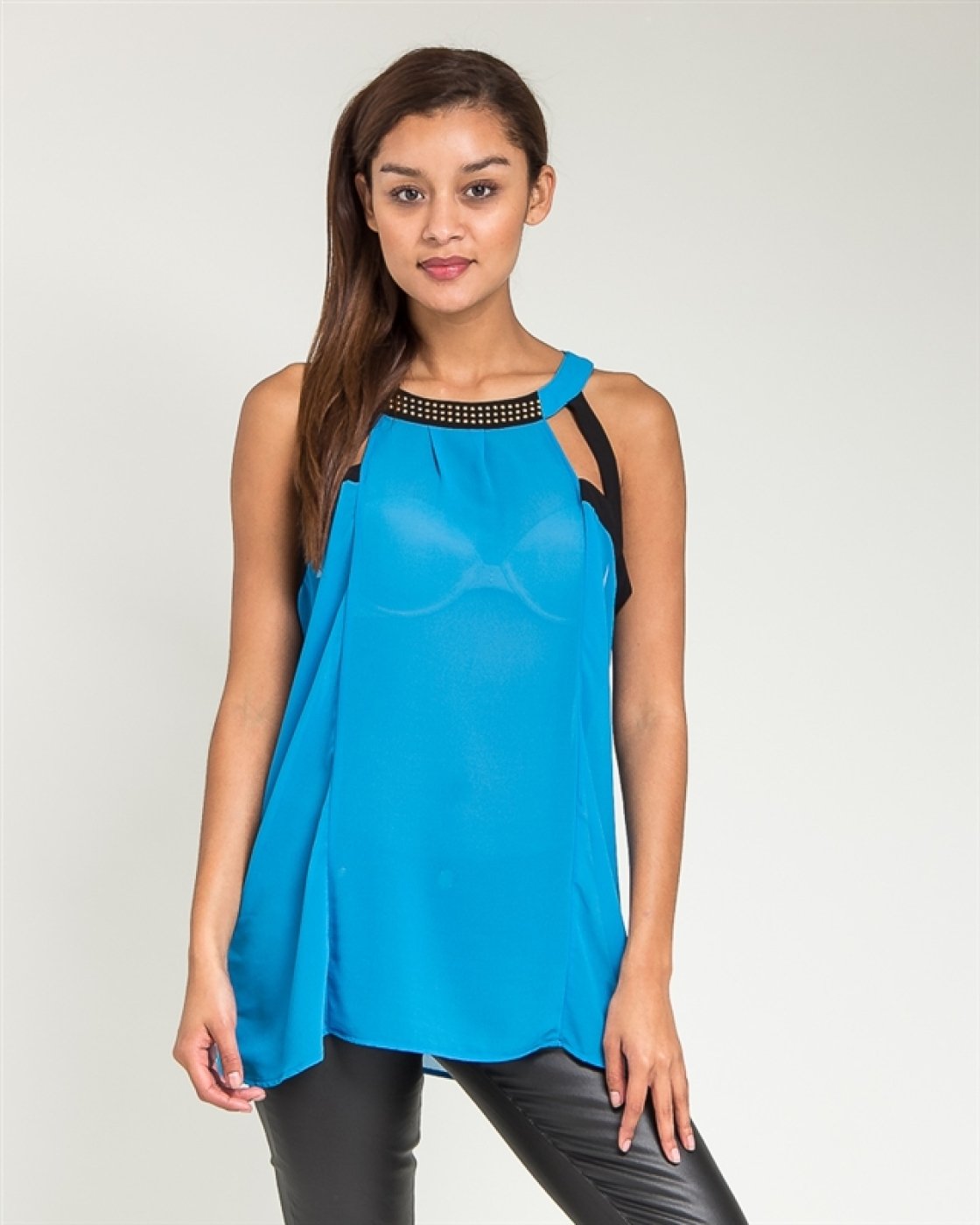 MOD Plus Women's Layered Neck Tie Plus Size Top