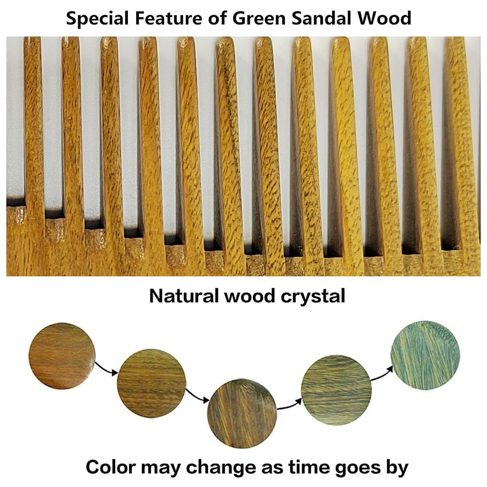 EQLEF Green Wood Antystatyczny grzebień z drzewa sandałowego