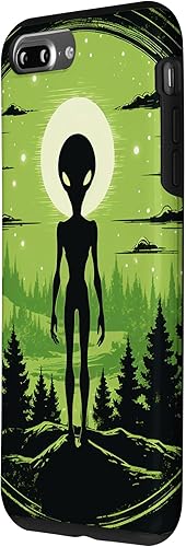 Vista 20 de iPhone 14 Pro Cute Green Alien Head UFO Space Face Alien Case