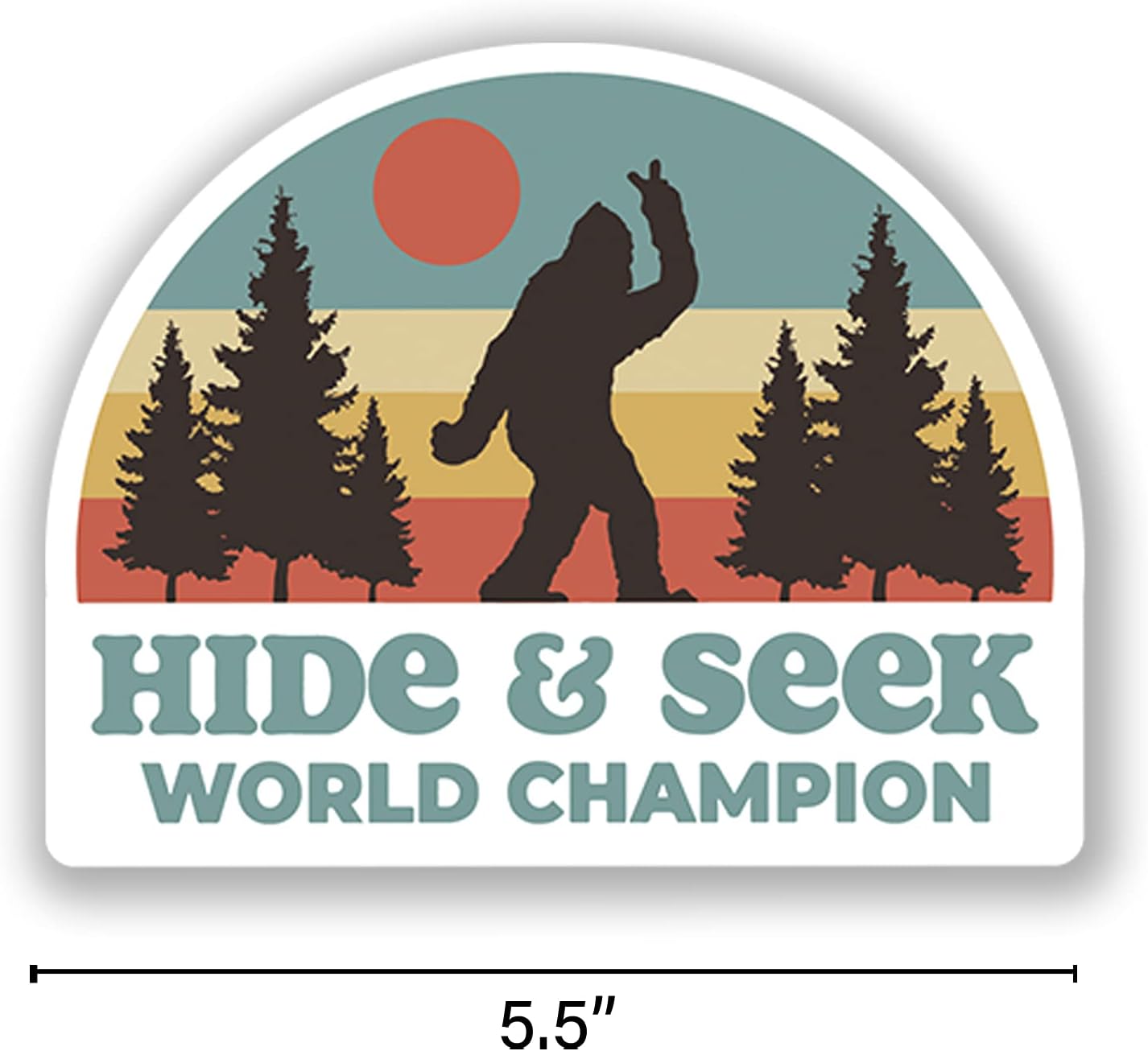 Bigfoot Sasquatch Hide and Seek World Champion 2-Pack 5.5-Inch Premium Quality Vinyl Decal Stickers | Laminated with UV Protective Laminate | PD023 - Image 2