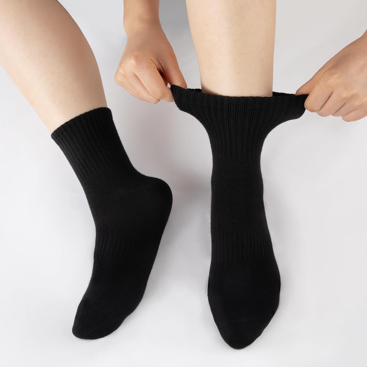 eallco Womens Ankle Socks Thin Cotton Crew Socks Athletic Quarter Above Ankle Gym Mini Crew 5 Pairs - Image 2