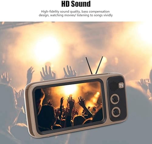 Miniatura 3 de Ciglow Altavoz Bluetooth, altavoz Bluetooth estéreo retro HD portátil para TV para teléfono móvil de 6 pulgadas (gris)