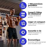 SMARTWORKOUT - Kit Elastici Resistenza + Barra Muscolazione - 7 Bande Regolabili 5-120kg - Maniglie, Cinghie Caviglie, Ancoraggio Porta - +150 Esercizi, Programmi Video - Portatile - 5