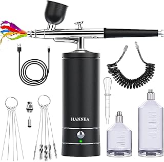 Airbrush-Kit Rechargeable Cordless Airbrush Compressor - Auto Handheld Airbrush Gun, Airbrush Set Portable Wireless Air Brush for Barber, Nail Art, Cake Decor, Makeup, Model Painting(Black)