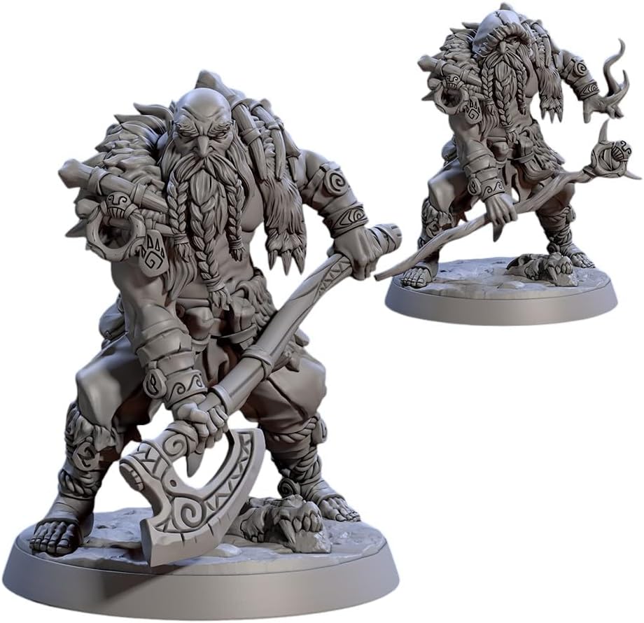TYL Northmen Berserkers Unpainted Miniature for War Gaming | RPG Scale Figures, Detailed Tabletop Board Game Accessories | Realistic Tabletop Miniatures (Combo of 6, 32mm)