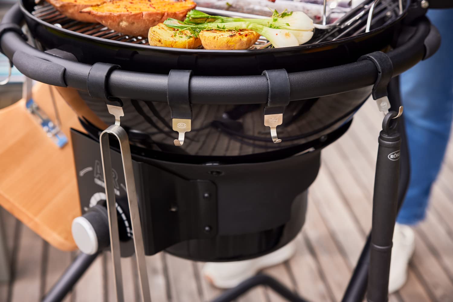 RÖSLE Jeu de Crochets, Crochets de Haute Qualité pour Barbecue Bouilloire RÖSLE No.1 F50 / F60 / F50 Air / F60 Air / G60, Acier Inoxydable 18/10, Silicone, 5 Pièces
