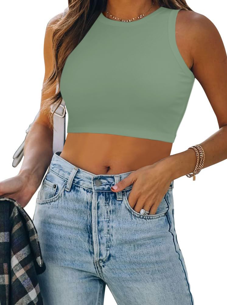 Wayleb Camisetas Tirantes Mujer Camiseta Sin Mangas para Mujer Camiseta Camisola Sólida Básica Deporte T-Shirt Tops con Botones Sexy Top Mujer