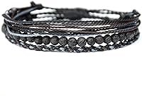 Vista 8 de Handmade Natural Stone Beaded Healing Bracelet Gift for Men Adjustable Rope String Bracelet