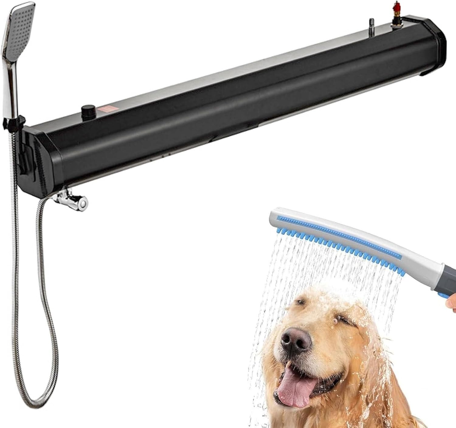 Portable Camping Solar Shower, Roof Rack Water Tank with 5.58ft Hose & Storage Bag, Outdoor Activities Water Supply for SUVs Sedans RVs Trucks