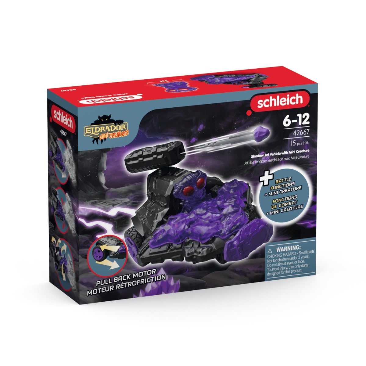 SCHLEICH 42667 Shadow Jet Vehicle with Mini Creature, from 7 years, ELDRADOR CREATURES - Playset, 15 pieces