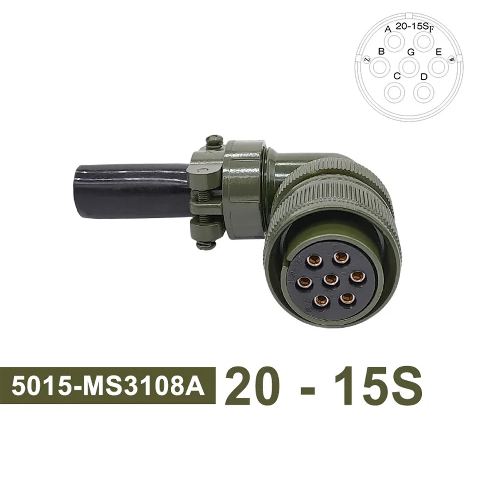 20-7 20-15 20-16 Specifiche militari Connettore 5015 Presa di corrente MS3108A MS3106A MS3102A MIL-C Connettori circolari 1 Pz(Plug 3108 20-15S)