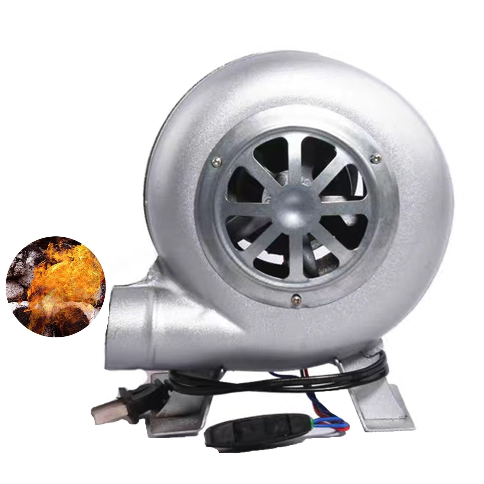 Soplador De Aire Eléctrico Centrífugo - Turbina Soplador De Castillos Hinchables, Parrilla del Encendedor del Carbón De La Fan, Excitador De Llama De Arranque De Fuego De Parrilla(40W)
