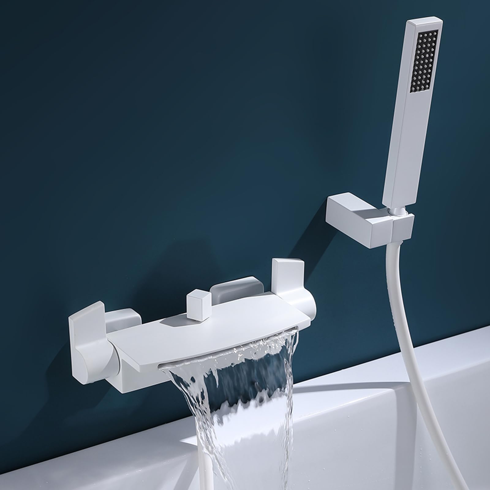 Mitigeur de bain-douche en laiton MOCHAMIK robinet mural cascade noir mat - 6