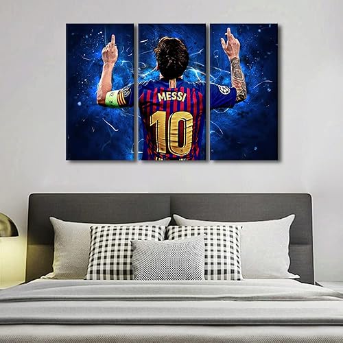 Miniatura 54 de TISHIRON 3 paneles CR7 Cristiano Ronaldo - Póster en lienzo para decoración de pared, pelota deportiva, casa moderna, para club, arena, sala