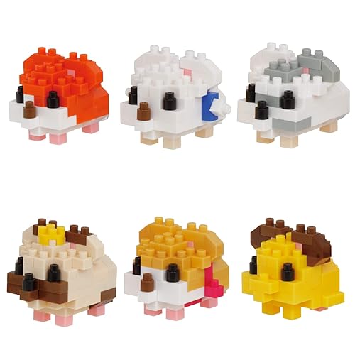 nanoblock - Hamtaro - Hamtaro Assortment 1 (Complete Set of 6), mininano Series Building Kit