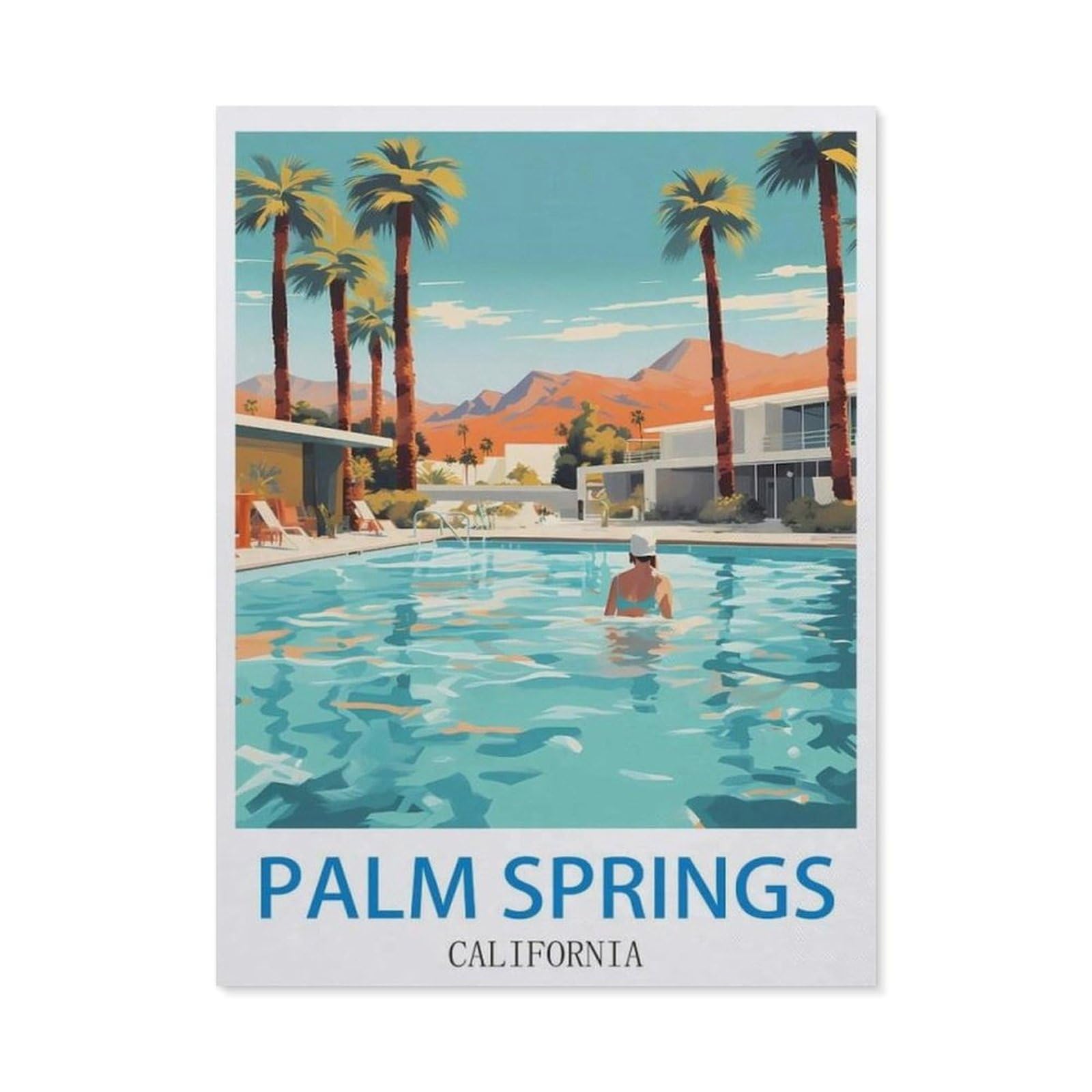 BEAYODKP 5D DIY Diamond Painting，Palm Springs California，Art Living Room Wall Decoration Gift（30 x 40 cm/11.81 x 15.74 inches）-CK27
