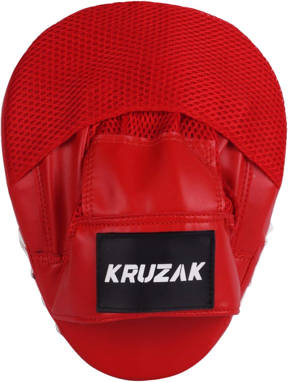 Kruzak Plain Punching Mitts for Muay Thai MMA Training, Focus Pads for Boxing Martial Arts and Punching Target