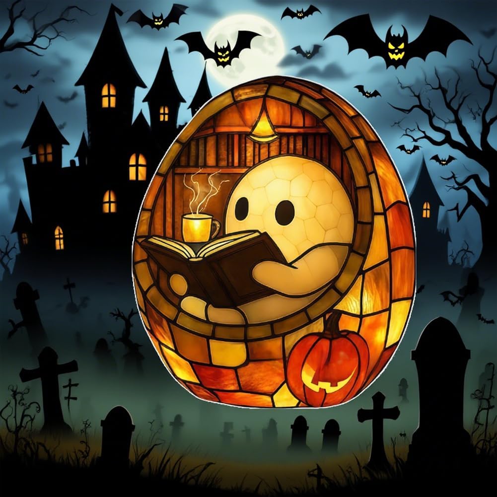 Lampada da lettura a forma di fantasma, luce notturna fatta a mano, adorabile luce notturna per lettura fantasma, decorazione per Halloween, luce notturna scintillante fantasma per