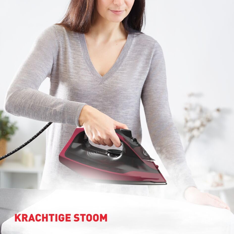 Fier De Calcat Tefal Express Steam FV2838E0, 2400W, Jet De Abur 180 G Min Abur Variabil 0 40 G Min 270 Ml Functie Anticalcar Alb Albastru
