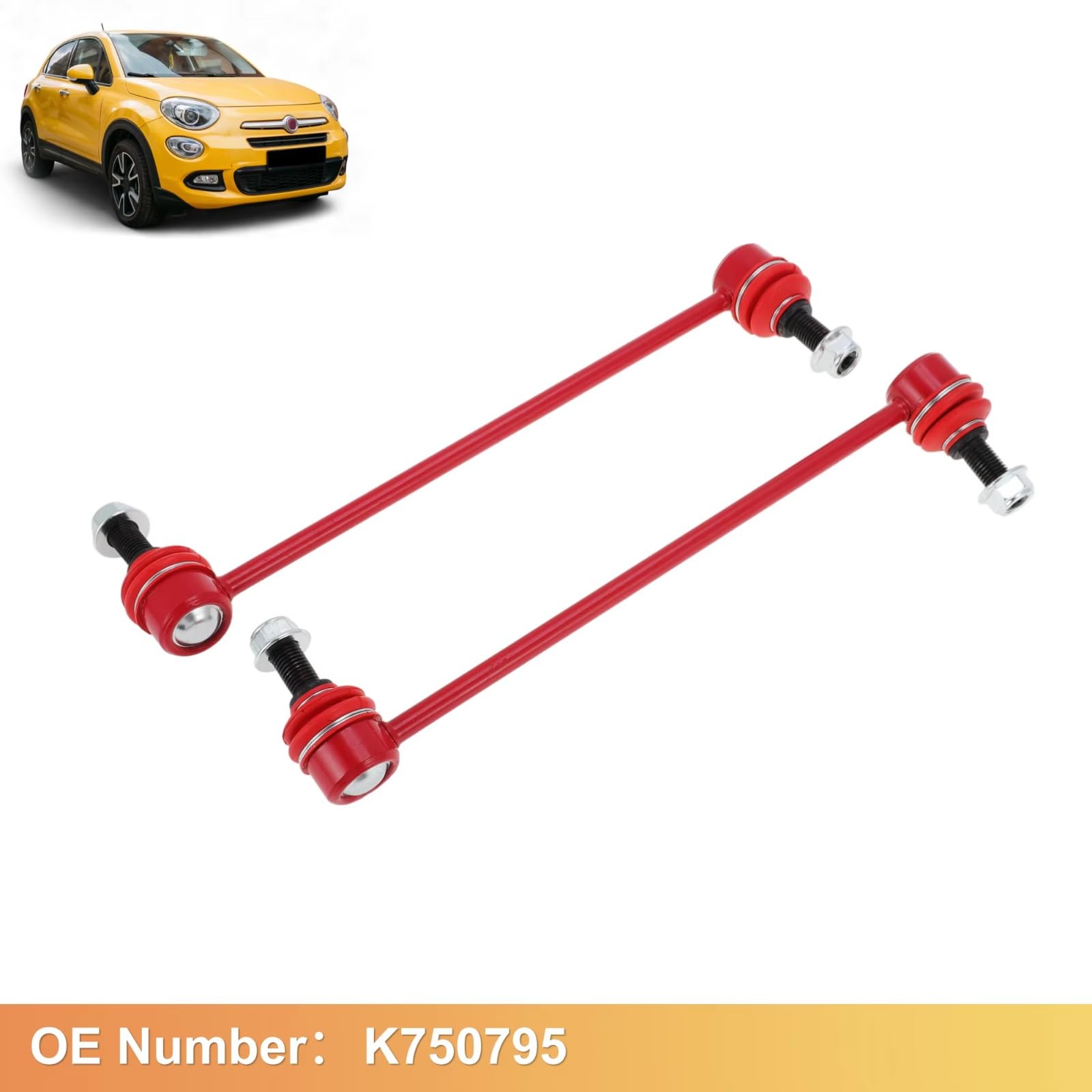 1 par de bieletas de Barra estabilizadora Delantera, Kit de Piezas de suspensión automotriz K750795, Compatible con Fiat 500X 2016 2017 2018 2019