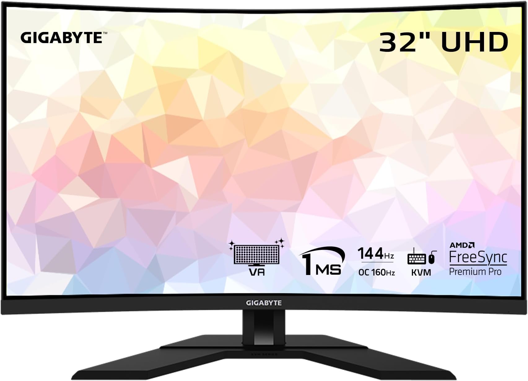 GIGABYTE M32UC 32" 144Hz (160Hz OC) 4K UHD Curved Gaming Monitor, SS VA, 3840x2160 Display, 1ms Response Time (MPRT), 1x DisplayPort 1.4, 2X HDMI 2.1, 1x USB Type-C, 4X USB 3.2