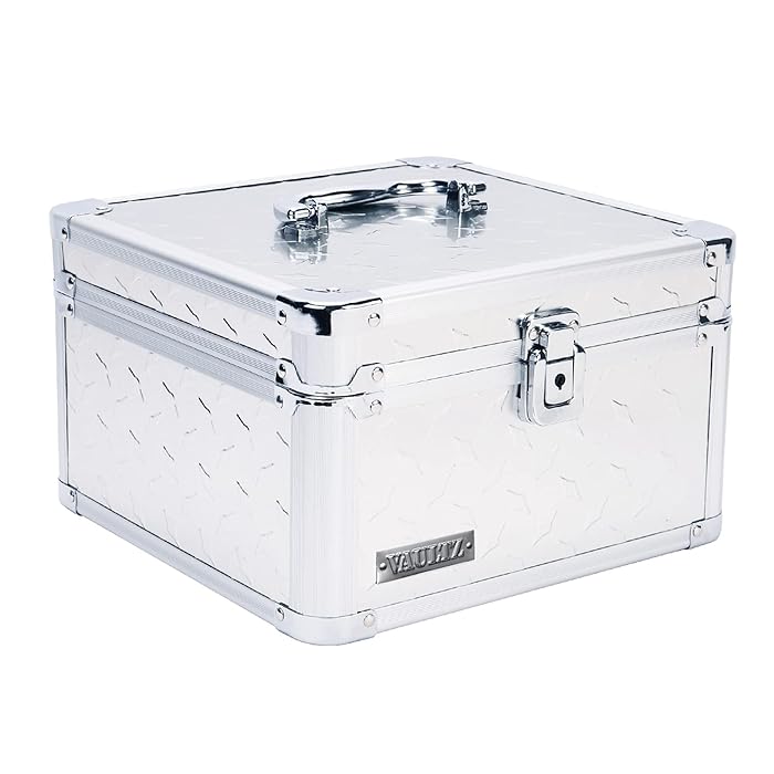 Buy Vaultz Locking Storage Box with Key Lock, Mesh Pocket and