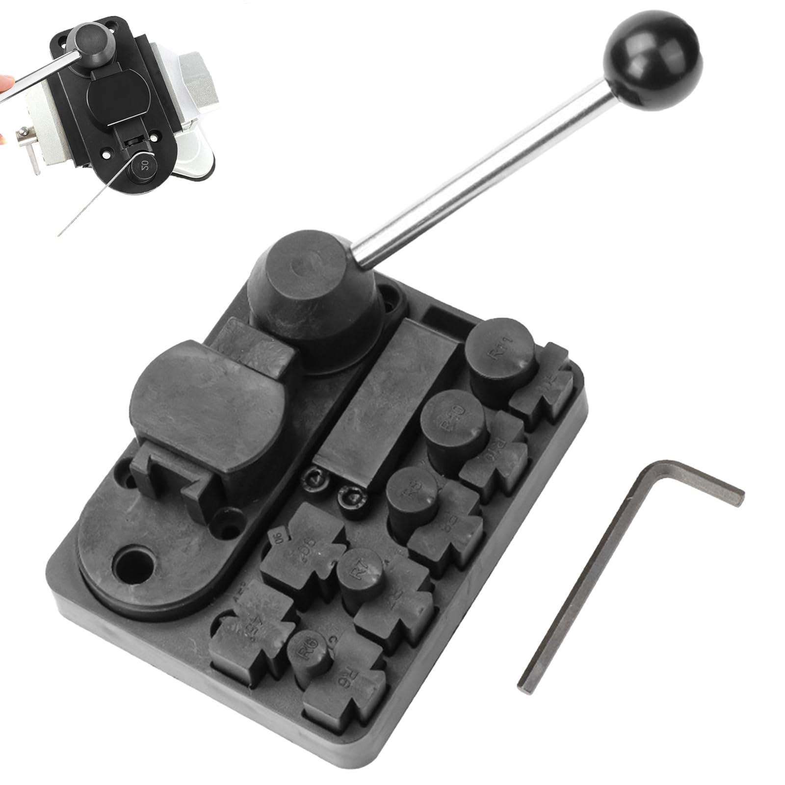 LLELEMAMO Metal Wire Bending Jig Set with Adjustable Dies, Jewelry Ring and Metal Bending Tool kit with Nylon Dies, Ring Bender Tool for Spoon Rings Heavy Duty (Basic)