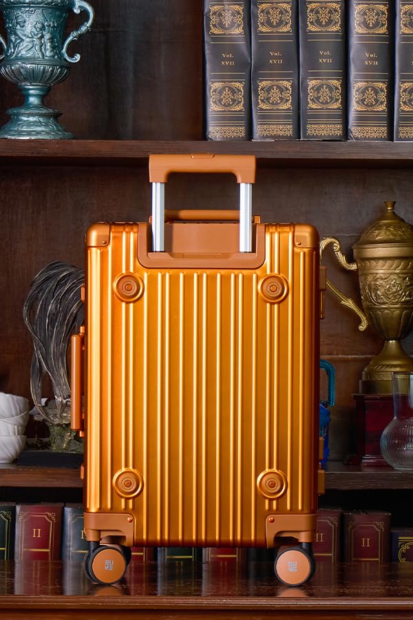 Image of EUME 100% Aluminium Sunburn Cabin Trolley Bag Small for Travelling | 50cm Cabin Suitcase Small | Durable High-End 8 Silentrun 360 Degree Spinner Wheels System | Premium Suitcase