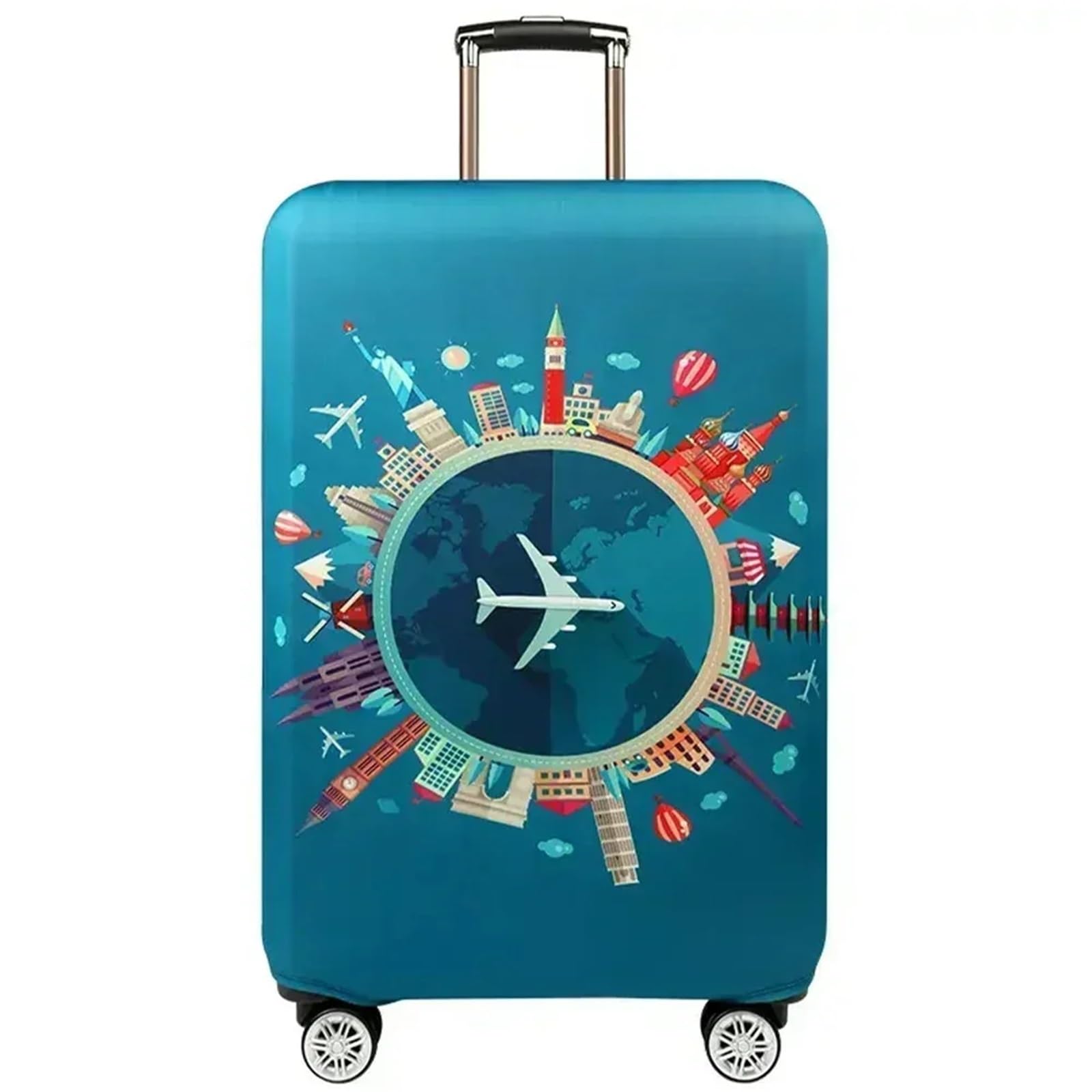 Gepäckabdeckungen Schutz Reisegepäck Koffer Schutzhülle Stretch Staubschutzhüllen for Reisezubehör Gepäckzubehör Für Koffer(Blue travel,M)