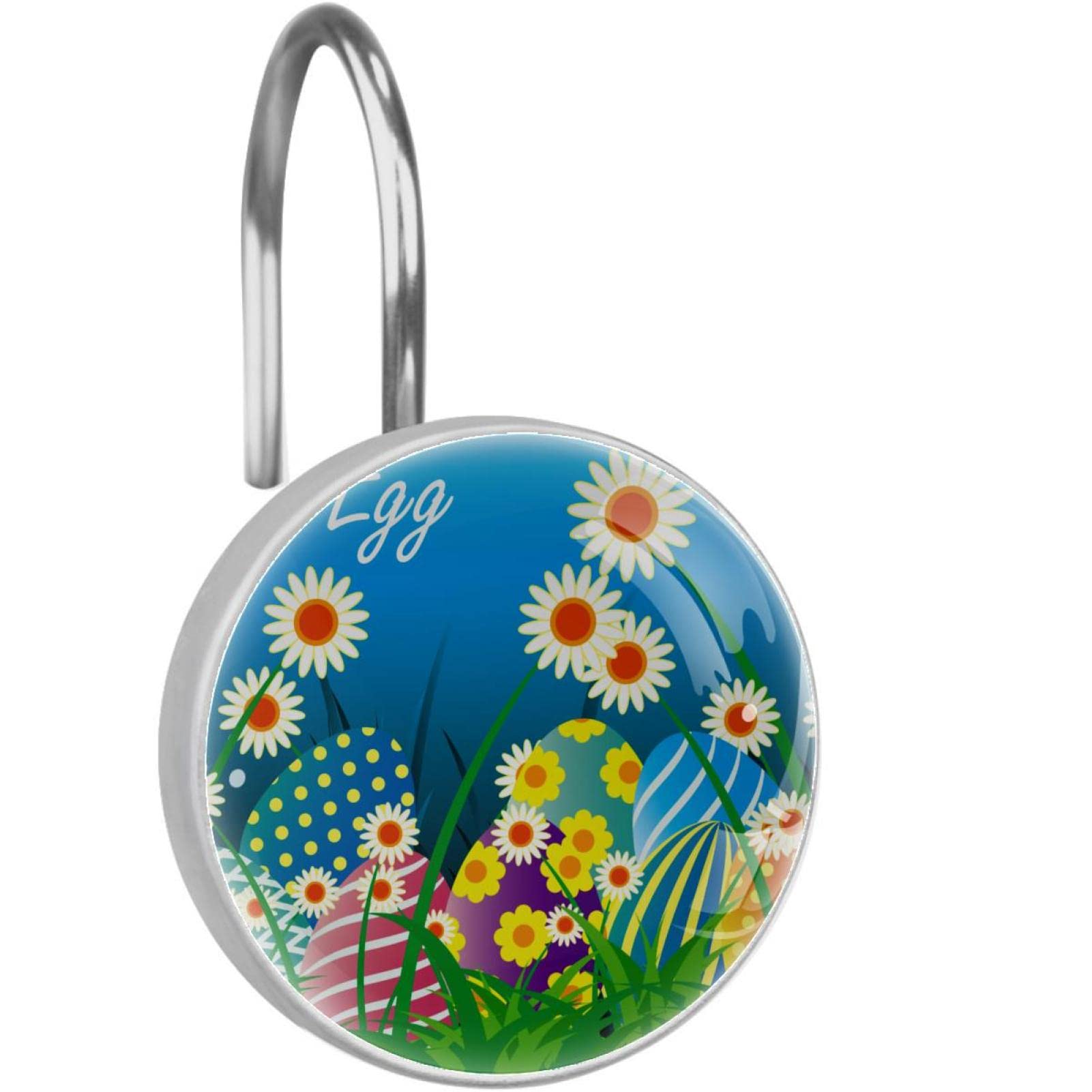 Crochets rideau de douche lot de 12 anneaux acier inoxydable pour rideaux salle de bain robustes