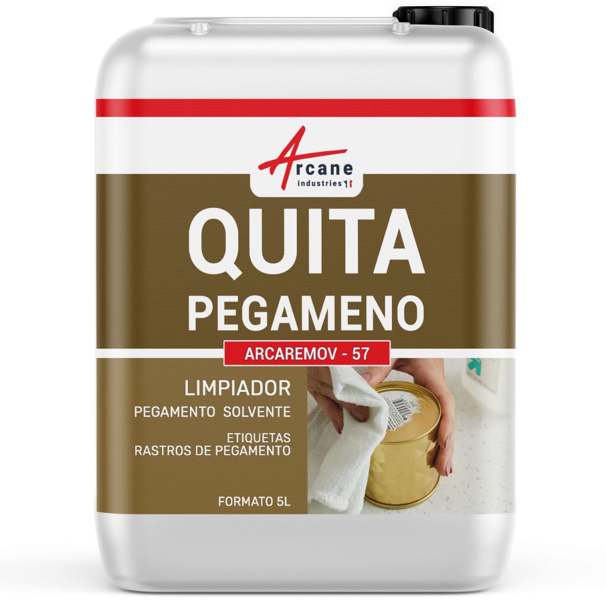 Eliminador de Adhesivos, Despegador de Etiquetas 5 L | Despega sin Marcas, Disuelve Colas, Masillas y Tintas, Multisuperficie, Acero, Aluminio y Vidrio - Arcane Industries
